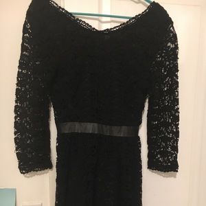 Black Joie lace dress.